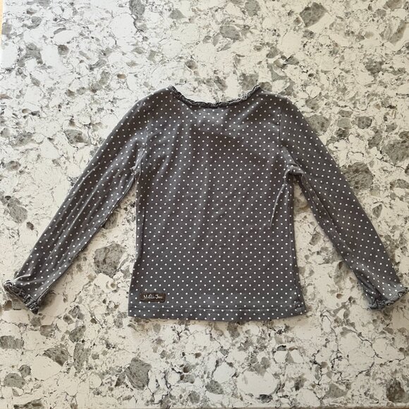 Matilda Jane Connect the Dots grey ruffle layering tee sz 4 - Picture 3 of 4